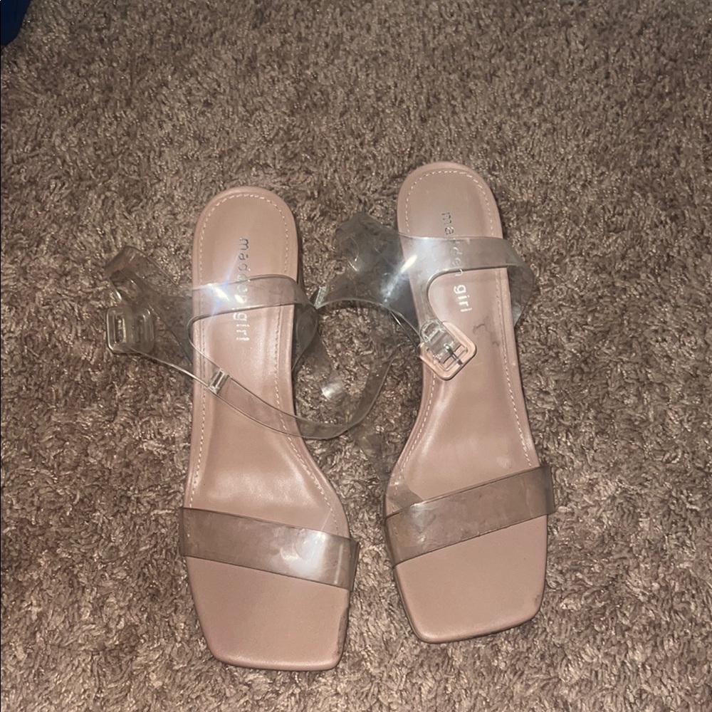 Madden Girl Clear Strap Sandals - Nude